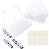 4 Pack Diamond Embroidery Boxes, 28 Grids Slot Diamond Painting Beads Storage Boxes, 5D Diamond Painting Accessories Craft Storage Containers with Marker Stickers view 1