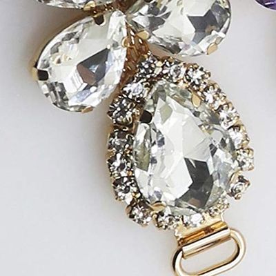 Buckles - 2018 New Charm 105MM Acrylic Chain DIY Garment sewing accessories Metal Crystal Rhinestone bikini Connectors buckle - (Color: No.1 White)