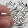 100pcs Round Tube Cord End Caps Sterling Silver Plated Glue in Endcap Barrel for 1.5mm Cord Beading Wire Thread DIY Craft Jewelry Making CF216-2 view 4