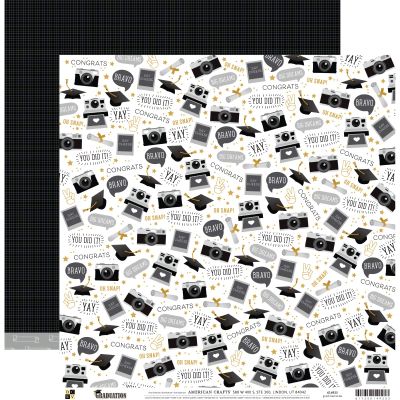 Die Cuts with A View Pattern Paper Graduation-12 x 12-Grad Memories 614925