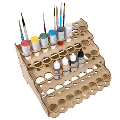 The Broken Token Modular Paint Rack w/ 26mm Holes - Multiple Organizer for Paint Bottles, Pots, and Brushes in Tiered Layout - Customize Your Pieces with Easy Organization & Access