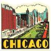 Chicago Illinois Street Scene Vintage Travel Decal Sticker Souvenir view 1
