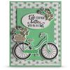 4.8x4inch Bicycle Flower Clear Stamp and Dies Set Die Cuts Metal Cutting Die for Scrapbooking Card Making view 1