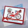 4.8x4inch Bicycle Flower Clear Stamp and Dies Set Die Cuts Metal Cutting Die for Scrapbooking Card Making view 2