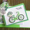 4.8x4inch Bicycle Flower Clear Stamp and Dies Set Die Cuts Metal Cutting Die for Scrapbooking Card Making view 4