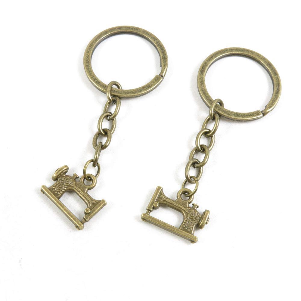 100 Items Keychain Keyring Key Tags Chains Rings Jewelry Bag Charms P4DA8 Sewing Machine