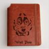 Your tattoo on Journal with your Custom text or custom quote leather bound, strip with the same color to keep it closed, jotter, scribbling pad, landscape view 3