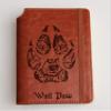 Your tattoo on Journal with your Custom text or custom quote leather bound, strip with the same color to keep it closed, jotter, scribbling pad, landscape view 4