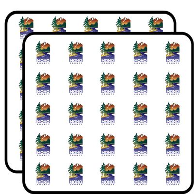 Mono County Logo (Condado California ca Seal) Sticker for Scrapbooking 1" 50 Pack Stickers Waterproof Vinyl Decals