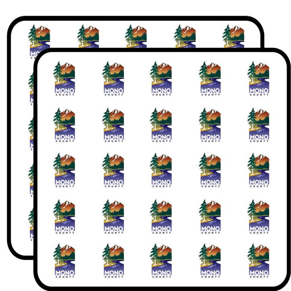 Mono County Logo (Condado California ca Seal) Sticker for Scrapbooking 1" 50 Pack Stickers Waterproof Vinyl Decals