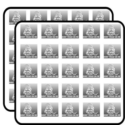 Large Don't Tread On Me Snake White Vinyl Window (Tea Party ic) Sticker for Scrapbooking 1" 50 Pack Stickers Waterproof Vinyl Decals