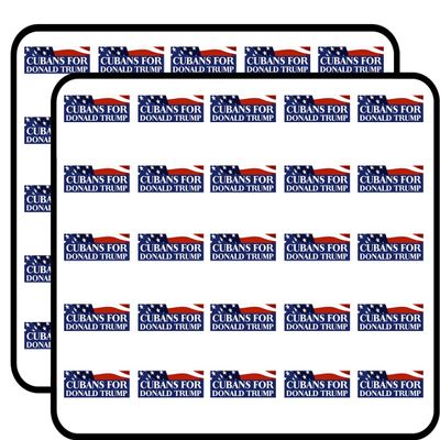Cubans for Donald Trump (Cuba GOP Vote) Sticker for Scrapbooking 1" 50 Pack Stickers Waterproof Vinyl Decals