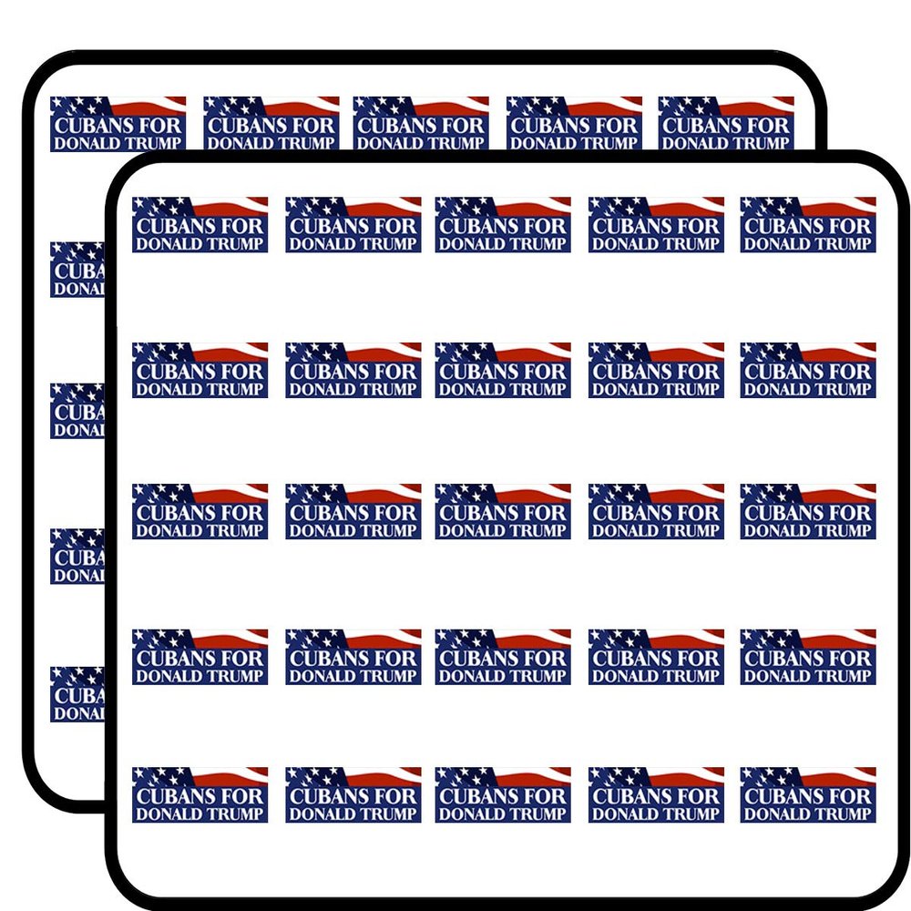 Cubans for Donald Trump (Cuba GOP Vote) Sticker for Scrapbooking 1" 50 Pack Stickers Waterproof Vinyl Decals