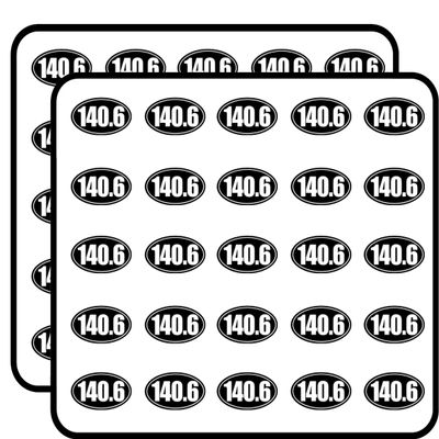 Black Oval 140.6 (Miles) Triathlon (tri Run Swim) Sticker for Scrapbooking 1" 50 Pack Stickers Waterproof Vinyl Decals