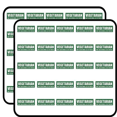 Vegetarian Don't Ask Where I Get My Protein (Veggies Health) Sticker for Scrapbooking 1" 50 Pack Stickers Waterproof Vinyl Decals