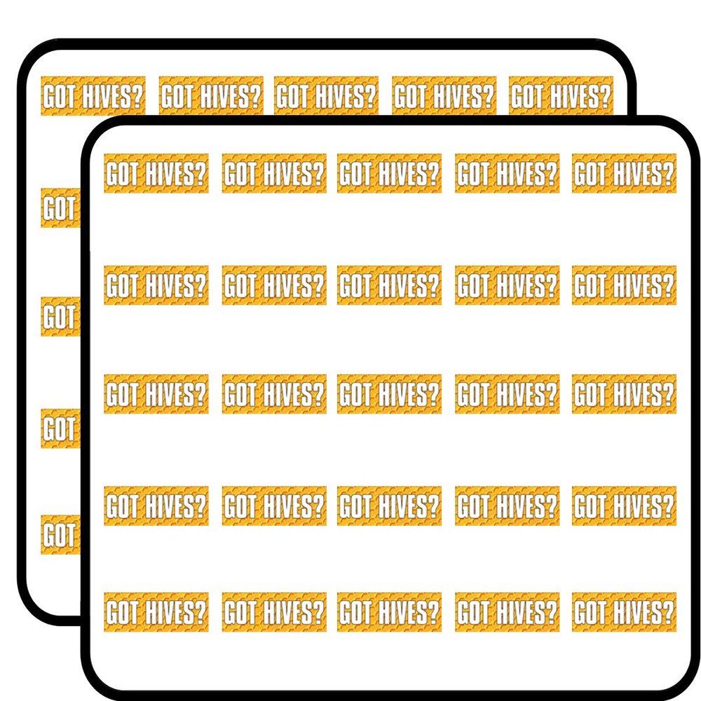Got Hives (bee Keeper Bees) Sticker for Scrapbooking 1" 50 Pack Stickers Waterproof Vinyl Decals