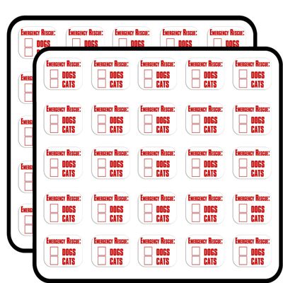 Emergency Rescue Dogs Cats (fire Safety Window) Sticker for Scrapbooking 1" 50 Pack Stickers Waterproof Vinyl Decals