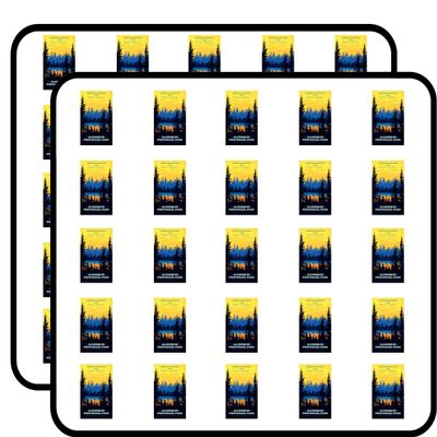 Algonquin Poster Art (rv National Park Hike) Sticker for Scrapbooking 1" 50 Pack Stickers Waterproof Vinyl Decals
