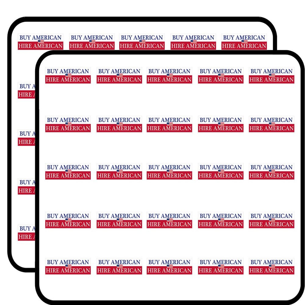 Buy American HIRE American (patriotpatriot us USA Jobs) Sticker for Scrapbooking 1" 50 Pack Stickers Waterproof Vinyl Decals