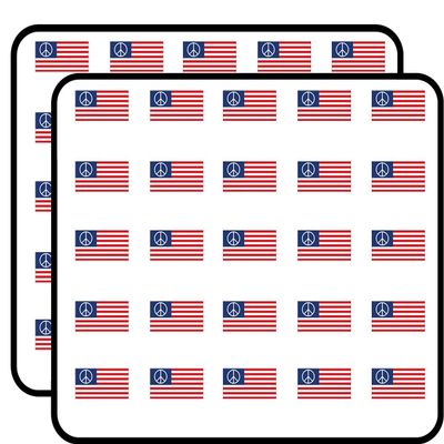 Peace Symbol Flag (USA Logo) Sticker for Scrapbooking 1" 50 Pack Stickers Waterproof Vinyl Decals