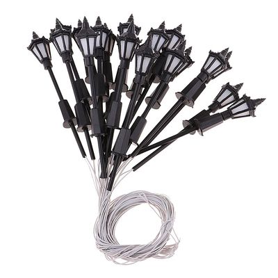 Amagogo 20pcs 1/100 3V HO Scale Miniature Street Lights Railway Train LED Lamp Post Single Head Garden Landscape Decoration for Diorama Sand Table