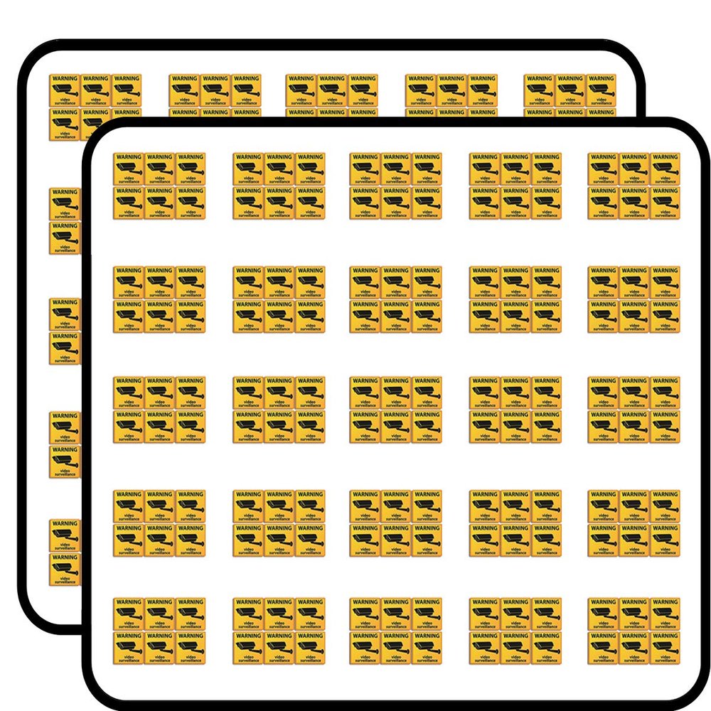 6-Pack: Under Surveillance Security ICS (cam Camera Video Warning Beware) Sticker for Scrapbooking 1" 50 Pack Stickers Waterproof Vinyl Decals
