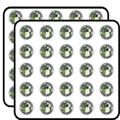 Round Booker T Washington National Monument (Travel Black History) Sticker for Scrapbooking 1" 50 Pack Stickers Waterproof Vinyl Decals