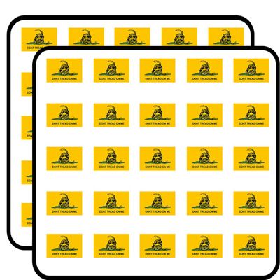 Gadsden Don't Tread On Me Flag (Tea Party gadsen Dont) Sticker for Scrapbooking 1" 50 Pack Stickers Waterproof Vinyl Decals