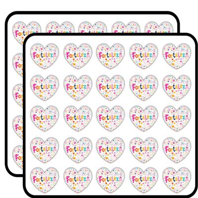 Fortaleza Shaped Heart Travel Art Decorative Scrapbooking Sticker Waterproof Vinyl Stickers for Water Bottle, Laptop & Phone Case 50 Pack