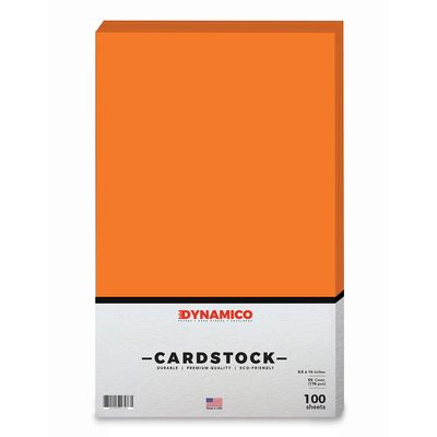 Orange 8.5 x 14" Cardstock Paper - Legal/Menu Size - for Cards, Invitations, and Stationery Printing | Medium weight 65 LB (175 gsm) Cover Card Stock | 100 Sheets Per Pack