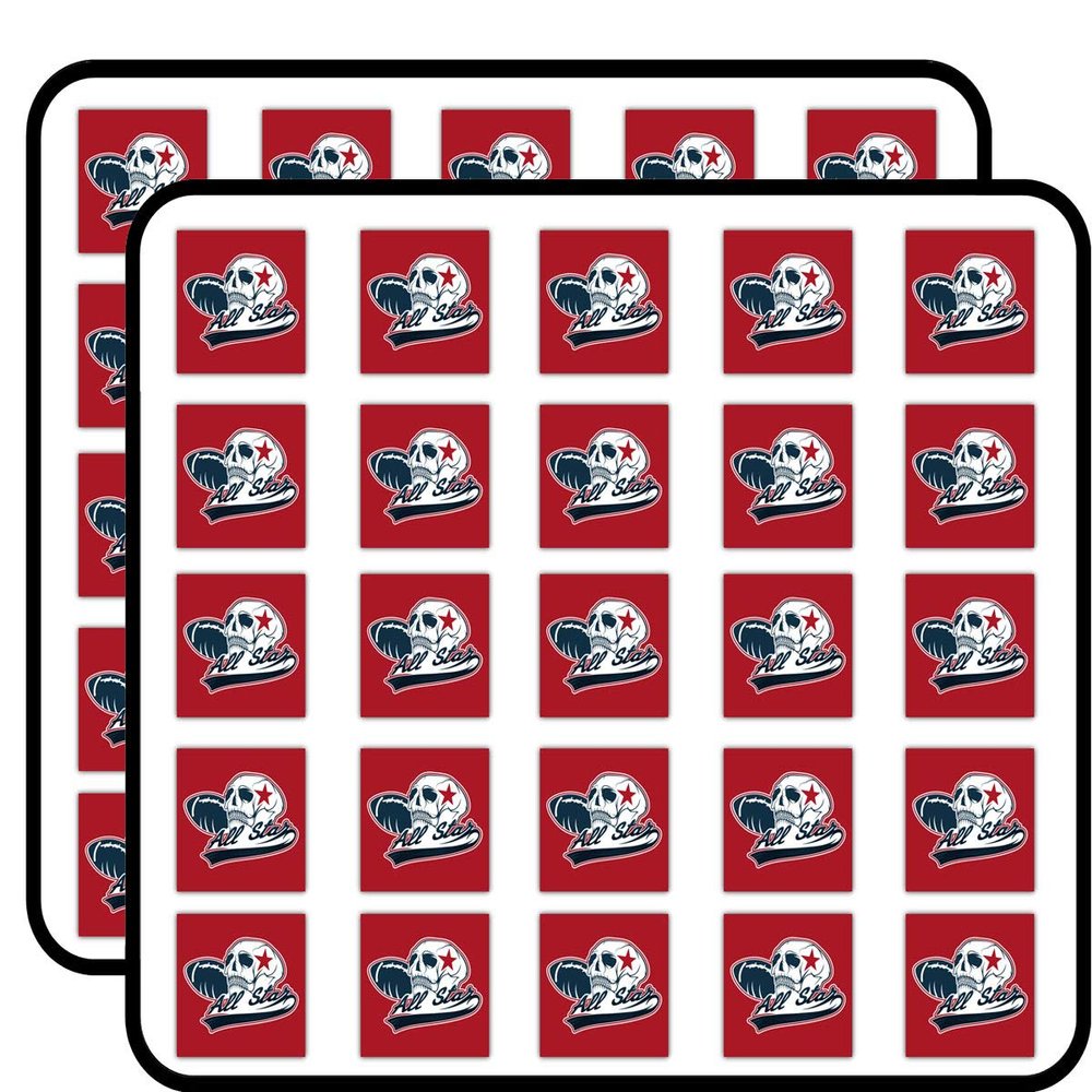 All Star Rugby American Football Skull Sport Sticker for Scrapbooking Waterproof Vinyl Stickers for Water Bottle, Laptop & Phone Case 50 Pack