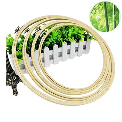 ShineBear 13/17/20/23/26/30cm Embroidery Tambour Hoops Frame Wooden Embroidery Hoop Rings for for DIY Cross Stitch Needle Craft Tools - (Color: 17cm)