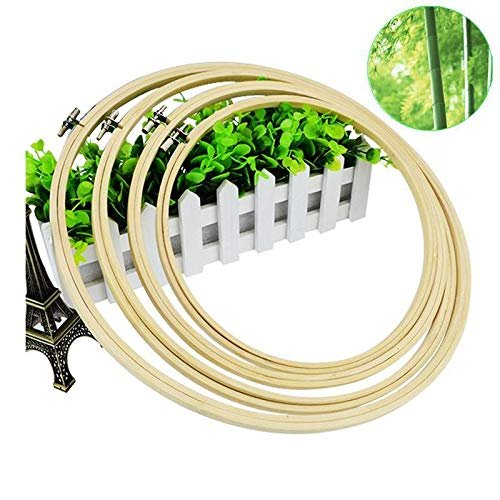 ShineBear 13/17/20/23/26/30cm Embroidery Tambour Hoops Frame Wooden Embroidery Hoop Rings for for DIY Cross Stitch Needle Craft Tools - (Color: 17cm)