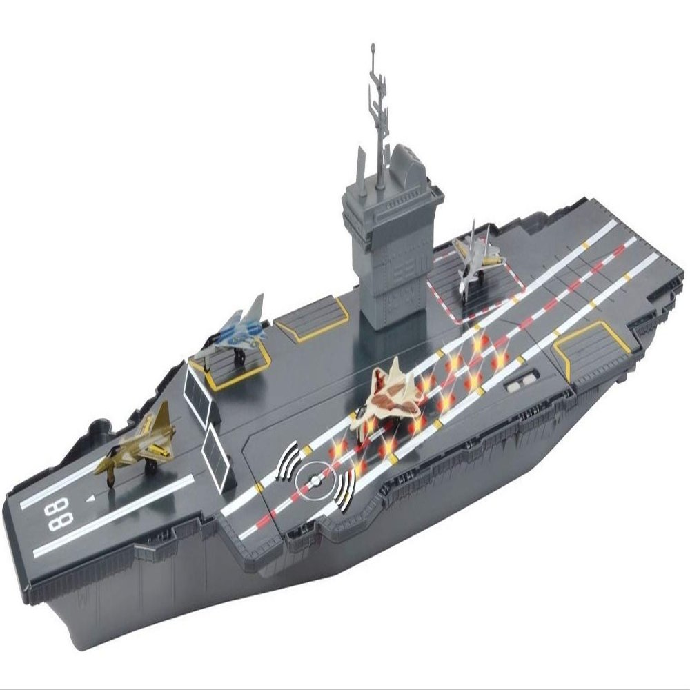 Fleet Command Aircraft Carrier 31" (Lights and Sound) + 4 Die Cast Feighter Jets