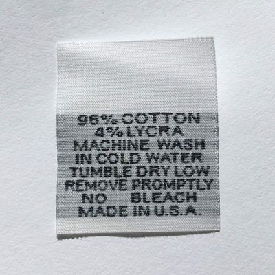 1000 PCS White Woven Clothing Sewing Garment Care Label Tags - 96% Cotton 4% Lycra