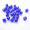 Calvas 100pcs Shining Blue Color Square 6mm Austria Crystal Beads Charm Glass Beads Loose Spacer Bead for DIY Jewelry Making - (Color: Deep Blue) view 1