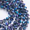 Calvas 10mm Austria Diagonal Hole Cube Square Beads for Bracelet Making Women DIY Accessories Blue Glass Crystal Beads Wholesale X302 - (Color: X303, Item Diameter: 8mm 20pcs) view 2