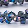 Calvas 10mm Austria Diagonal Hole Cube Square Beads for Bracelet Making Women DIY Accessories Blue Glass Crystal Beads Wholesale X302 - (Color: X303, Item Diameter: 8mm 20pcs) view 3