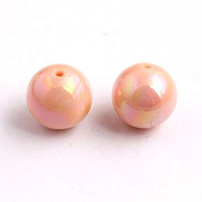 Calvas Cheap AAA Quality Chunky Acrylic Solid AB Bubblegum Beads for Fashion Jewelry Necklace Making 8mm to 20mm - (Color: Light Coral, Item Diameter: 16mm 200pcs per Bag)