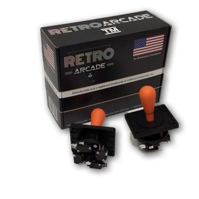 Competition Style Arcade Joystick, Orange, 8-Way Only Operation, Elliptical Orange Handle, Precision
