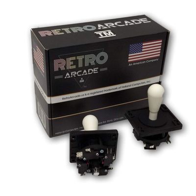 Competition Style Arcade Joystick, White, 8-Way Only Operation, Elliptical White Handle, Precision 8