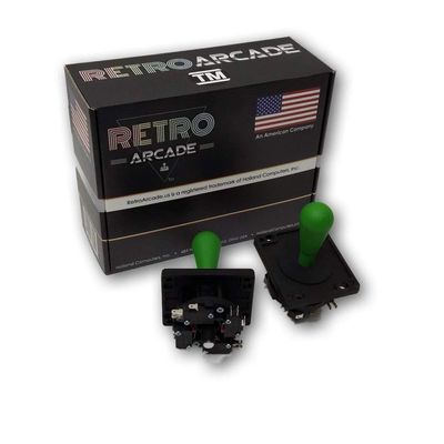 Competition Style Arcade Joystick, Green, 8-Way Only Operation, Elliptical Green Handle, Precision 8