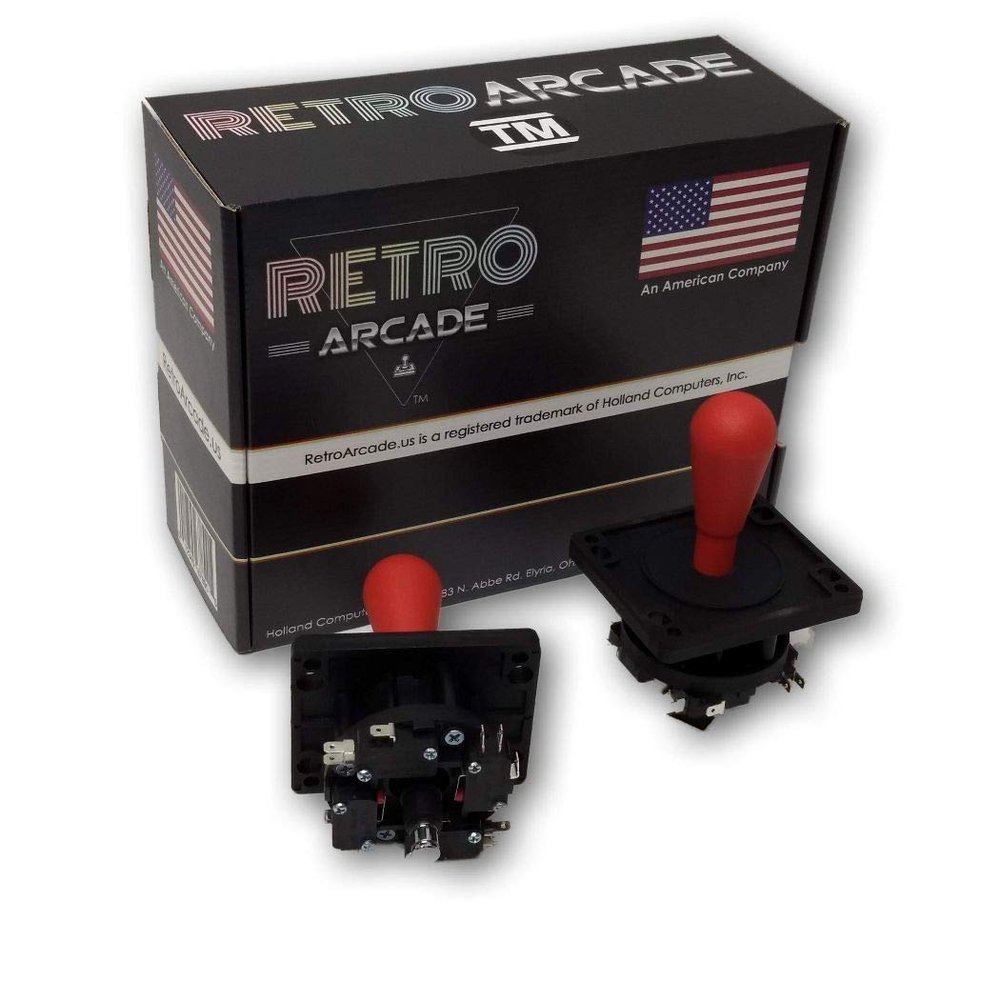 Competition Style Arcade Joystick, Red, 8-Way Only Operation, Elliptical Red Handle, Precision 8-Way