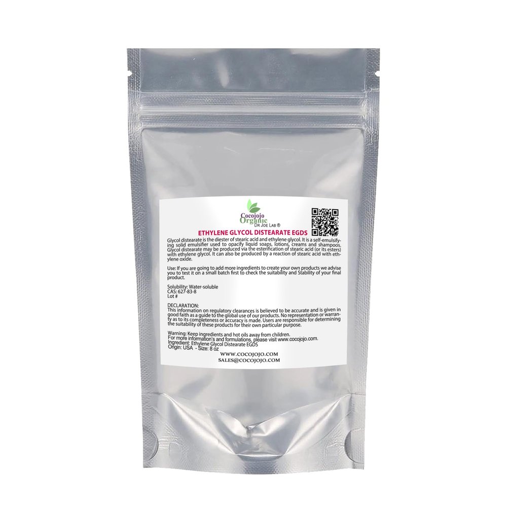 cocojojo - Ethylene Glycol Distearate EGDS - Pearly Emulsifying Material - 8 oz