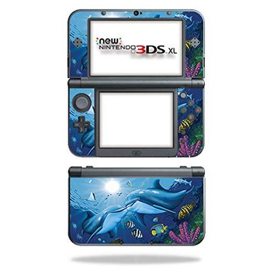MightySkins Skin Compatible with Nintendo New 3DS XL (2015) - Kissing Dolphins | Protective, Durable, and Unique Vinyl Decal wrap Cover | Easy to Apply, Remove, and Change Styles | Made in The USA