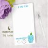 Personalized Teal Trellis Apple Notepad Note Pad Teacher Appreciation Gift view 2