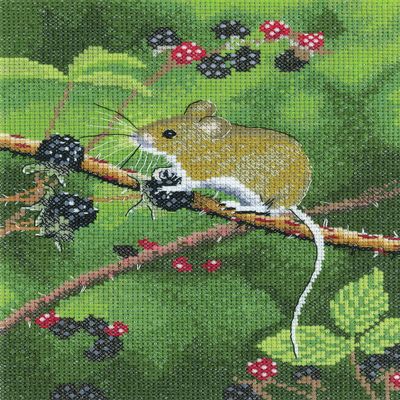 Heritage Counted Cross Stitch kit Aida Wood Mouse, NAWM1498-A, 15x21cm, DIY