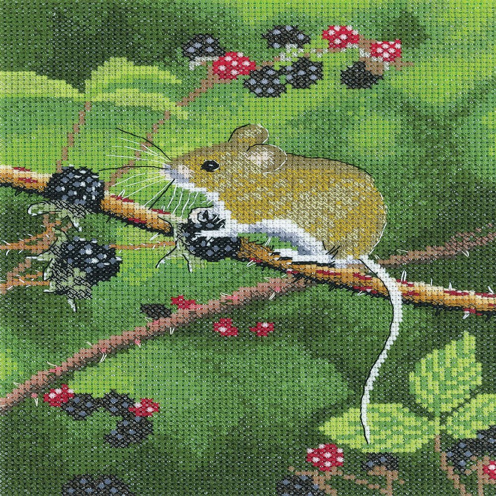 Heritage Counted Cross Stitch kit Aida Wood Mouse, NAWM1498-A, 15x21cm, DIY