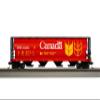 Canadian 4-Bay Cylindrical Grain Hopper with Flashing End of Train Device Canada Grain (Red) - HO Scale view 1