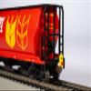 Canadian 4-Bay Cylindrical Grain Hopper with Flashing End of Train Device Canada Grain (Red) - HO Scale view 4